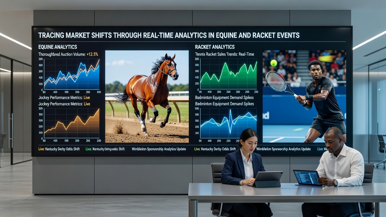 Analysts reviewing integrated dashboards that merge equine and tennis real-time data streams